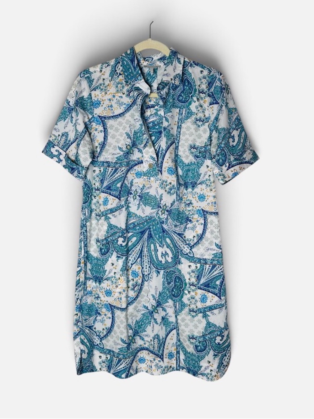 Hinson Wu Aileen Short Sleeve Button Back Paisley Print Dress XS